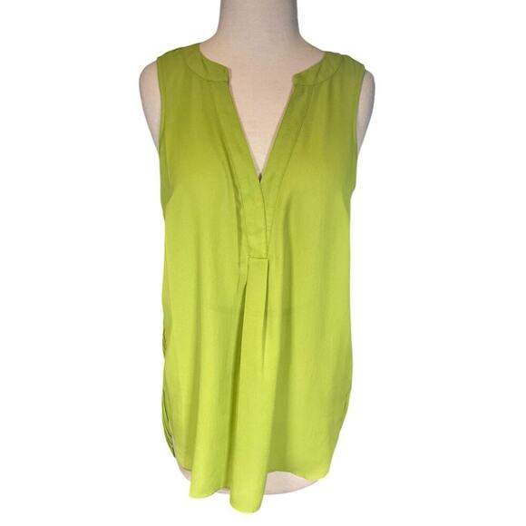 Zac & Rachel Size Small Lime Green Tunic Short Sleeve Longe Back Chiffon Light - Picture 1 of 9
